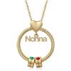 Wamantic Regalo Nonna Collane Donna Personalizzato - Regalo Nonna Natale Gioielli Collana Nome Personalizzabile Regali Compleanno per Nonna Mamma (Oro-2 pietre portafortuna 2 nomi)