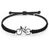 CODEONE Bracciale per mountain bike nylon intrecciato nero e argento | Acciaio inossidabile nero e argento | Design sportivo artigianale | Bracciale per ciclismo | Confezione regalo