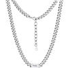 PROSTEEL Collana da Uomo Personalizzata, 1-6 Nomi Inicisi, Catena Cubana Miami in Acciaio Inossidabile 316L, Larghezza 5mm/7mm, Lunghezza Regolabile 45cm/50cm+5cm