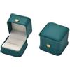 EURDFHY porta anelli Scatola portaoggetti for anelli in pelle PU con trafilatura a filo, bottone a corona, for gioielli, fibbia e borchie wedding(Green)