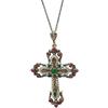 BISONBLUE Collana Pendente Donna Uomo Ciondolo Regalo Moda Accessori Collana Con Croce Di Fiori Religiosi Per Donna Collana Con Ciondolo Croce Turca Antica Regalo Di Festival Fa1983Verde