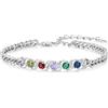 ALBERTBAND Bracciale Personalizzato con Pietre di Nascita da Donna Bracciale con Nome Catena Regolabile Gioiello Regalo per Mamma Moglie Amica