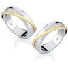 Donipreziosi Coppia Fedine Personalizzate in Argento 925 con Filo Oro, Made in Italy - 2 Anelli Personalizzabili con Incisione Nome e Data - Fedi Eleganti Ipoallergeniche con Certificato (Coppia)