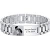 MeMeDIY Uomo Personalizzato Bracciale con Nome/Foto Inciso in Acciaio Inossidabile Braccialetto |Braccialetti Personalizzati per Papà Marito Regalo per Festa del Papà/San Valentino/Compleanno