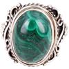 Meadows Anello in argento sterling 925 per donne in malachite anello fatto a mano con gemma, Gemma, Malachite