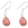Generic Orecchini in argento Sterling 925 con rodocrosite, orecchini bohémien di forma ovale, gioielli fatti a mano per donne, regalo di San Valentino