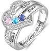 lorajewel Anello da Donna Personalizzato in Argento sterling 925 Anello con Nome e Pietra portafortuna Anelli di Fidanzamento Anniversario Matrimonio San Valentino Regalo per Lei