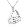 kaululu Collana Donna Cuore Personalizzata 1-4 Famiglia BFF Bambino Nome Ciondolo in Acciaio Inossidabile Nome Graver Regalo Anniversario Gioielli Personalizzati