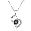 Kiddo Sky Collana con Proiezione di Foto Personalizzata con Foto All'interno, Collana in Argento Sterling per Donna, Ti Amo in 100 Lingue, Collana Commemorativa con Foto e Scatola Regalo (Argento)