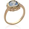 Bijouxia Anello Simbolo Cammeo Blu Placcato Oro 18 Carati 750/1000, 14