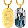 FaithHeart Collana Segno zodiacale Personalizzato con Nome Foto Targhetta Militare/Ciondolo Medaglione Zodiaco Acciaio Inossidabile/Oro/Nero Catena Regolabile Idea Regalo Gioielli per Uomo Donna