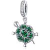 LES FOLIES DI PAOLA GRIECO Charm Tartaruga Portafortuna Testuggine Guscio verde ciondolo pendente in argento 925 - Les Folies per Pandora