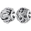 BRBRB ZUOHUI Ciondoli Drago e Fenice in argento sterling S925 - Perline fai-da-te mitologiche compatibili con Pandora, Biagi, Troll e Chamilia | Creazione di gioielli culturali ipoallergenici