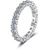 Epinki Anelli Donna Argento 925 Moissanite 2.2ct Anelli Fedine Gioielli Anello Fidanzamento