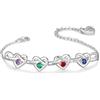 Glooraca Regali per la mamma braccialetti personalizzati con pietra portafortuna per le donne personalizzati con nomi a cuore braccialetto gioielli regali per la festa della mamma Natale