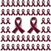 WANDIC 50 spille a nastro per la sensibilizzazione al mieloma multiplo, color bordeaux, color argento, per attività di beneficenza, 2,5 x 2 cm