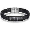 Lam Hub Fong Bracciale Uomo Personalizzato con 1-5 Nome Inciso Bracciale in Pelle con Perline Amico di Famiglia Padre Figlio Regalo per Anniversario San Valentino