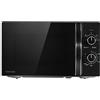 TOSHIBA Microonde frontale a specchio nero, 20 litri, 700 W, controllo manuale, compatto con 5 livelli di potenza, sbrinamento automatico, perfetto per pizza da 22,9 cm, orologio e timer, facile da