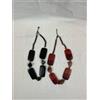 Due Collane da donna Bigiotteria Colore nero e Rosso terra