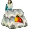 Decorhome Casetta per uccelli in cotone, calda invernale per uccellini, cuccia imbottita per uccelli, addensata per pappagalli, parrocchetti, calopsitta, cacatua