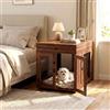 VOWNER Mobili per Cuccia per Cani, Gabbia in Legno a 3 Ante con Cassetto, Cuccia Moderna con Tavolino, 60 x 80 x 69 cm, per Cani di Piccola/Media Fno a 30 kg, Marrone Noce