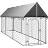 Festnight Gabbia per Cani da Esterno con Tetto Metallo 400x100x150 cm