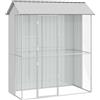 vidaXL Gabbia per uccelli Grigio 215 x 110 x 247 cm Acciaio zincato | Fatta per durare, anche con uso intenso, Perfetta per casa e giardino, Spazio a sufficienza per diverse specie di uccelli