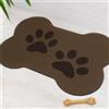 DOTBUY-SHOP Tappetino Sotto Ciotola Cani Assorbente, Forma Osso Stampa Zampa di Cane Tappetini Sottociotola per Gatti Tappeto Sotto Ciotola Asciugatura Rapida Antiscivolo (Colore caffè,30x40cm)