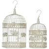 Moritz Set di 2 gabbie decorative vintage per uccelli, color crema in metallo, 50 x 26 x 24 cm e 41 x 20 x 18 cm, shabby chic, decorazione per uccelli, decorazione da tavolo, giardino, matrimonio