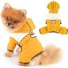 PAIDEFUL Colorblock - Tuta impermeabile per cani di piccola taglia, a 4 zampe, con bottone e anello a D, con cappuccio, riflettente, antivento, abbigliamento leggero per gatti, L
