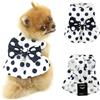 PAIDEFUL Vestito intero per cani, abito da principessa retrò con fiocco, per cani di piccola taglia e gatti, alla moda a pois, gonna plissettata, morbido e leggero, prendisole per cagnolino,