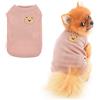PAIDEFUL T-shirt per cani di piccola taglia Cartoon Patch Primavera Estate Canotta Morbida e confortevole Vestiti per cuccioli Abbigliamento per gattini, Rosa, S