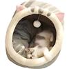Oldmoom Cuccia per Gatti Decorativa Semi-Chiusa con Giocattolo Sospeso e Batuffolo di Cotone - Grotta per Animali Domestici