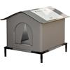 Generic Warmth - Casetta per gatti e nido freddo, riparo per gatti randagi, protezione da pioggia e freddo, per esterni, giardino, cortile, patio (grigio, 41,9 x 32 cm)