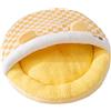 Galatée Letto Per Gatti, Cuccia Rotonda Lavabile Per Gatti, Comodo e Resistente Rifugio Per Animali Domestici Con Fondo Antiscivolo, Morbido Cuscino In Peluche Per Cani(L, Scozzese Giallo)
