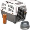 Pet's Market Trasportino Skudo 4 Gatto Cane Rigido Sacchetti Igienici e 2 Ciotole Casuali in Omaggio Accessorio da Viaggio Animali Porta in Ferro Fessure Conforme agli Standard Aerei (4 (68x48x51h))