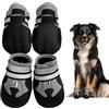 NeuWook Stivali per Cani, 4 Pcs Scarpe per Cani Impermeabili con Cinturini Riflettenti, Suola Antiscivolo Protezioni per Zampe Stivali per Cani di Taglia Piccola e Media (S, Grau)