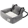 Jubepk Pet Car Seat, Comfy Ultra Soft Puppy Booster Seat with Handle, Dog Safety Vehicle Car Bed, 16.54x11.42 inches Double-Use Travel Carrier Cushion for Small and Medium Animals at Home