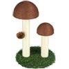LANTUS Albero da gatto fiore con grande tiragraffi, tiragraffi gatto palo Sisal da artiglio a forma di fungo per gattini, colore: marrone, 47 cm x 30 cm x 47 cm
