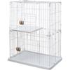 Iris Ohyama, Gabbia, Parco, Recinto, Cuccia con 2 porte e 2 livelli per cane, gatto, L93 x P63 x H121 cm, PEC-902, Bianco