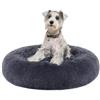 Feandrea Cuccia Cane Interno, Cuccia per Cani, Lettino per Animali Domestici a Ciambella, Cuscino Sfoderabile e Lavabile, Tappeto di Peluche, Diametro 70 cm, Grigio Scuro PGW039G02