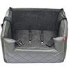 BOUTIQUE ZOO Seggiolino auto per cane e gatti | sedile posteriore, passeggero | lettino | borsa | similpelle | Colore: Grigio | Grande: M (47x40 cm)