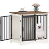 Hzuaneri 69 cm Gabbia per Cani, Bianco Marrone Tavolo Supplemento