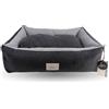 Ligo Buddy Elegance- Lettino Cuccia per cani realizzata in Italia. Cuscino materasso per Cane cuccetta completamente sfoderabile e lavabile in lavatrice. (M/L: 85 X 70 cm, SOFT CARBONE/GRIGIO)