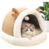 Generico Cuccia per Gatti Coperta | Cuccia Calda e Morbida con Tettoia - Cuccetta Morbida Antiscivolo per Sonno Gattini Cuccioli - Utilizzo Interno Esterno Balcone Camera da Letto