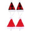 Generic 4 cappelli di Babbo Natale per cani gatti animali domestici cappello di Babbo Natale rosso e plaid cappelli per cani in morbido tessuto non tessuto per animali domestici cappelli per feste di Natale