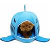 Creatwls cute Shark Shape lavabile in cotone morbido letto sacco a pelo per piccolo gatto cane cucciolo con cuscino removibile