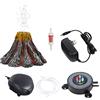 YWNYT Kit di ornamento vulcano per acquario, con pompa ad aria, luce a LED, colorato, decorazione per serbatoio di pesce, ornamento per pesci