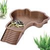 Smileshiney Piscina per Rettili - 35x28,5x4,3 Cm Vasca da Bagno per Tartarughe, Plate per Acqua per Tartarughe con Rampa, Ciotola Acqua Rettile, Piscina per Tartarughe E Anfibi, Red Brown