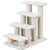 GYMAX Scaletta per Gatti a 4 Gradini, Carico 45 kg, Rivestita Morbida per Animali Domestici Robusto, 61 x 41 x 61 cm (Bianco)